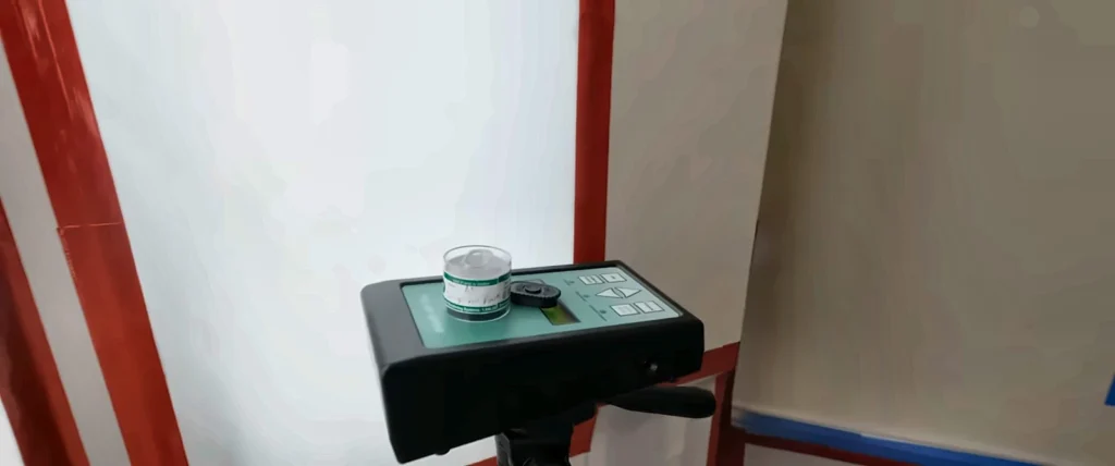 Water damage restoration Naples FL: thermo-hygrometer measuring humidity during water damage restoration